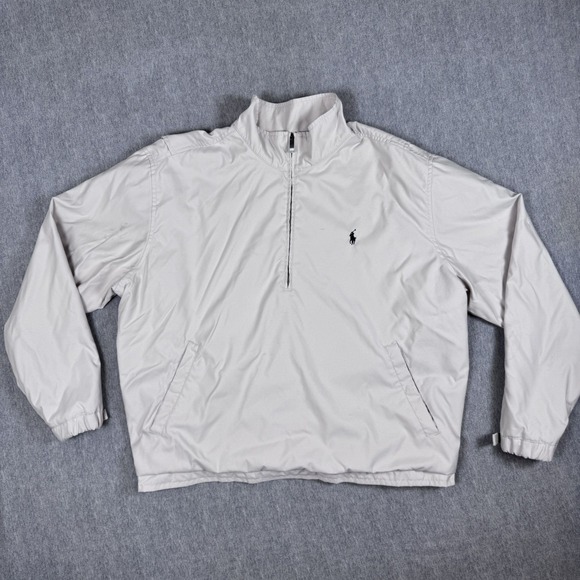 Polo Ralph Lauren Other - Polo Ralph Lauren 1/4 Zip Pullover Jacket Mens XL Beige Mesh Lined‎ Windbreaker